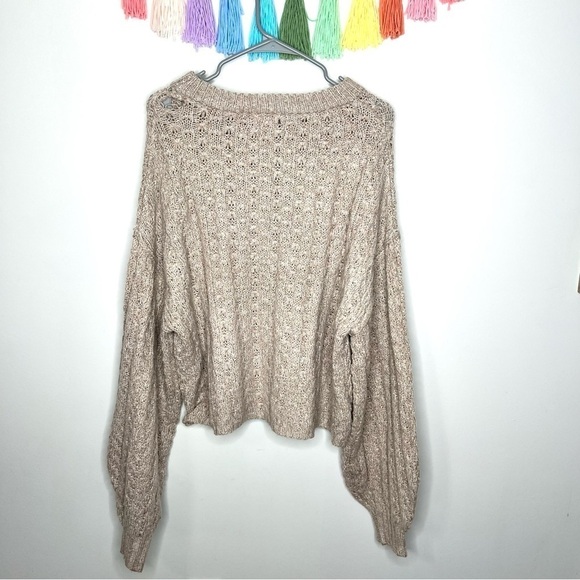 Pink Lily Boutique Cream Beige Chunky Oversized Knitted Sweater Size Extra Large - Picture 9 of 13